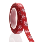 3/8" Red Snowflake Grosgrain Ribbon