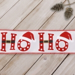 2 1/2" Wired Ribbon Ho Ho Santa