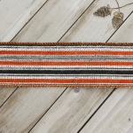 2 1/2" Wired Ribbon Halloween Orange/Black/White Stripes Burlap