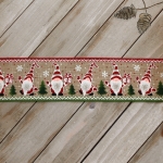 2 1/2" Wired Ribbon Nordic Christmas Gnomes on Burlap