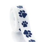 7/8" Navy Paw Grosgrain Ribbon