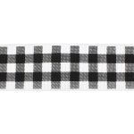 1.5" Black/White Buffalo Plaid Grosgrain Ribbon