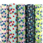 Small Floral Fine Glitter Canvas Sheet Rose Pink-Blue