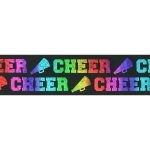 1.5" Ombre Rainbow Cheer Text Grosgrain Ribbon