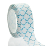 7/8" Light Turquoise Quatrefoil Grosgrain Ribbon