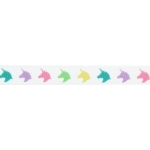 3/8" Unicorn Head Silhouettes Grosgrain Ribbon