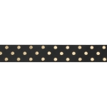 7/8" Black/Gold Foil Dots Grosgrain Ribbon