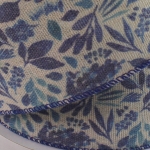 2 1/2" Wired Ribbon Blue Watercolor Foliage Burlap