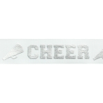 7/8" Silver Foil Cheer Text Grosgrain Ribbon