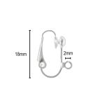 Clip-On Earring Hardware Light Silver