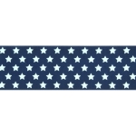 1.5" Navy with White Stars Grosgrain Ribbon