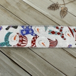 2 1/2" Wired Ribbon Colorful Snowmen White Linen