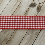 2 1/2" Wired Ribbon Gingham Plaid Red