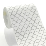 3" Silver Quatrefoil Grosgrain Ribbon