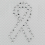 Hotfix Rhinestone Iron On Transfer Motif Cancer Awareness Ribbon