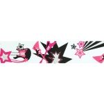 1.5" Rock Star Silver Foil Grosgrain Ribbon