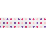 7/8" Pink/Purple Colored Dots Grosgrain Ribbon