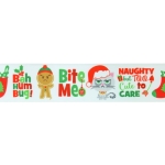 1.5" Naughty Christmas Kitty Grosgrain Ribbon