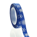 3/8" Royal Snowflake Grosgrain Ribbon