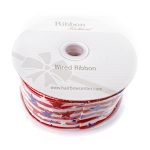 2 1/2" Wired Ribbon Glitter Stars and Stripes RWB