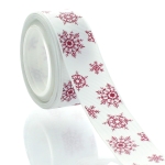 7/8" Deep Wine Snowflakes Grosgrain Ribbon