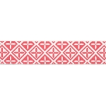 7/8" Coral Rose Folk Diamond Grosgrain Ribbon