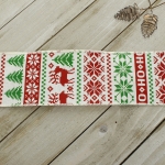 2 1/2" Wired Ribbon Ho Ho Fair Isle Burlap