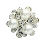 Rhinestone Pearl Medallion Embellishment Center