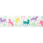 1.5" Unicorn Stickers Grosgrain Ribbon