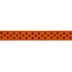 3/8" Tangerine/Black Swiss Dot Grosgrain Ribbon