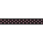 3/8" Black/Pink Swiss Dot Grosgrain Ribbon