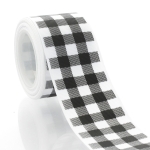 1.5" Black/White Buffalo Plaid Grosgrain Ribbon