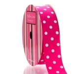 Hot Pink w/ White Dots Grosgrain Ribbon HBC