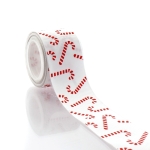 1.5" Red Candy Cane Grosgrain Ribbon