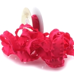 Shocking Pink Satin Double Ruffle Ribbon