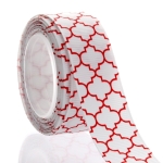 7/8" Red Quatrefoil Grosgrain Ribbon