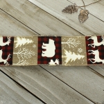 2 1/2" Wired Ribbon Buffalo Plaid Moose/Trees on Natural