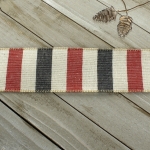 2 1/2" Wired Ribbon Wide Stripe Red/Navy/Off-White