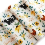 Sunflower Farm Animals Bullet Fabric