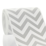 3" Gray Chevron ZigZag Grosgrain Ribbon