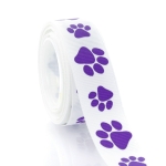 7/8" Purple Paw Grosgrain Ribbon