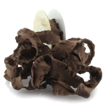 Brown Satin Double Ruffle Ribbon