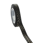 3/8" Black/Gold Foil Dots Grosgrain Ribbon