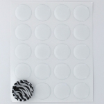 1" Clear Dome Bottle Cap Stickers PU 20pcs