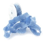 Antique Blue Satin Double Ruffle Ribbon