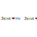 3/8" Primary Jesus Loves Me Grosgrain Ribbon