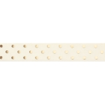 7/8" Ivory/Gold Foil Dots Grosgrain Ribbon