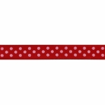 3/8" Red/Pink Swiss Dot Grosgrain Ribbon