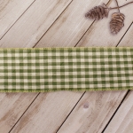 2 1/2" Wired Ribbon Gingham Plaid Green