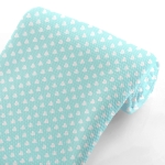 Aqua White Hearts Bullet Fabric